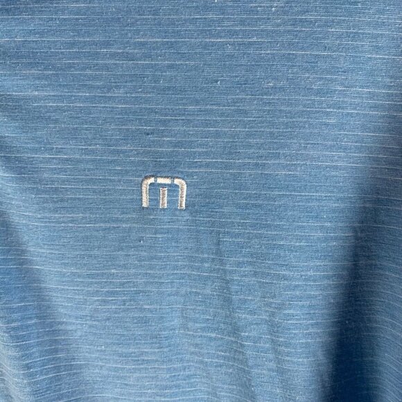 Travis Mathew Mens Blue Polyester Cotton Button Down Golf Polo Shirt Size L 9050 - Picture 5 of 13